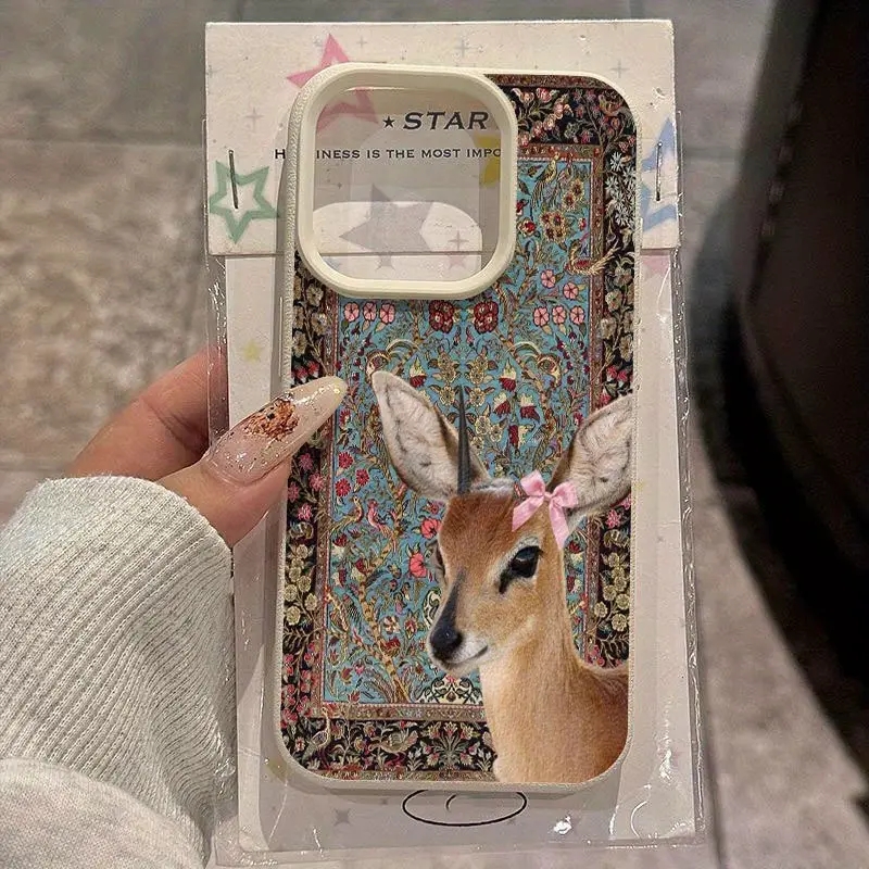 Phone Cases Xiaomi 15 - เคสโทรศัพท์ลายกวางวินเทจ ลิ้นจี่ ซิลิโคน สำหรับ Xiaomi 15T
