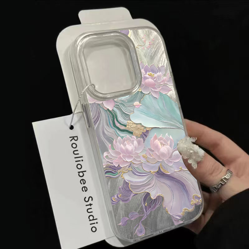เคสโทรศัพท์ลายดอกบัวสีม่วงสวยง - Phone Cases Xr Iphone บทวิจารณ์และราคา
